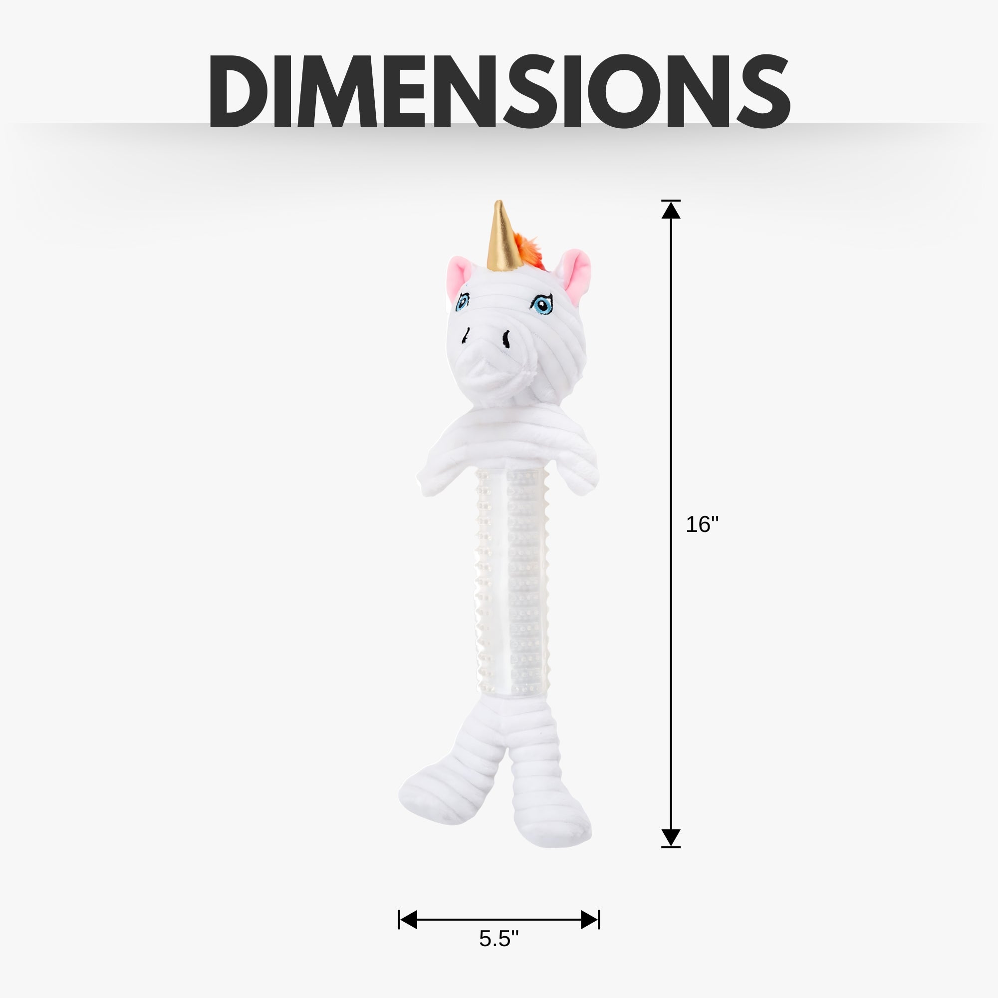 Unicorn Corduroy Plush Dog Toy – with Squeaker & Crinkle Paper